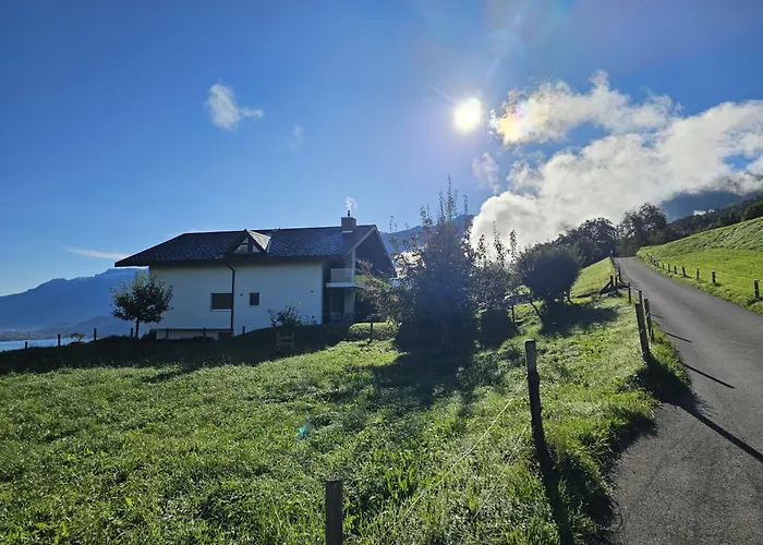 Traumblick Auf Den Thunersee Und Berge *